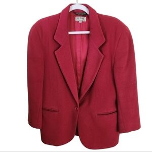 L.L. Bean Vintage Wool Cashmere Boxy Red Blazer Size 10P